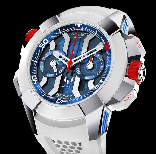 Review Jacob & Co EPIC X CHRONO MESSI TITANIUM EC313.20.PE.LL.K Replica watch - Click Image to Close